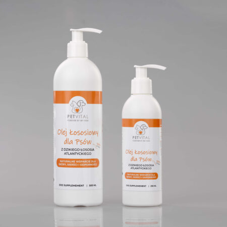 PetVital Olej z Łososia dla Psa i Kota | Lśniąca Sierść i Mocna Odporność