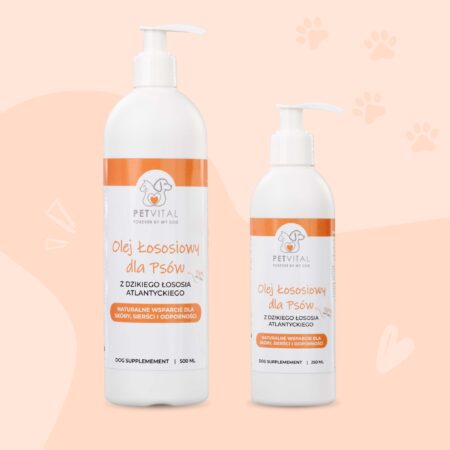 PetVital Olej z Łososia dla Psa i Kota | Lśniąca Sierść i Mocna Odporność